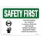 Signmission OSHA Sign, Use PPE During Bit Change Cleaning W/ Symbol, 10in X 7in Aluminum, 10" W, 7" H, Landscape OS-SF-A-710-L-10998 - alternate 1